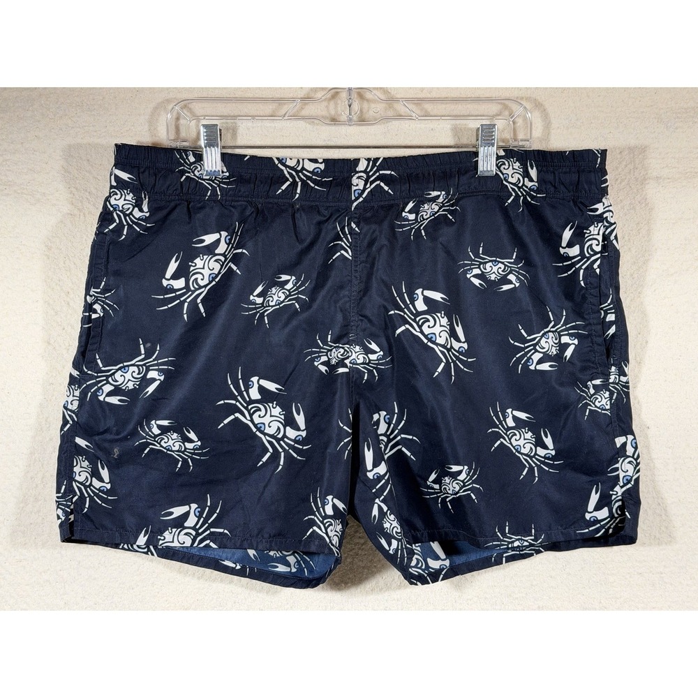 Ermenegildo Zegna Sport Swim Trunks Mens L Blue Crab Luxury Coastal Resort